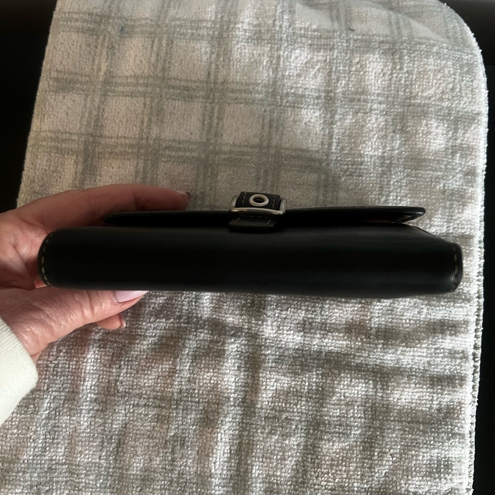 Coach Black Leather Wallet with Silver Buckle - Picture 6 of 8